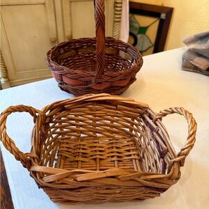 Handcrafted Brown Wicker Baskets